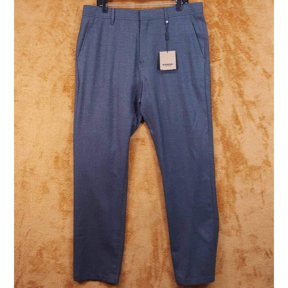 BURBERRY Wool Dress Pants Mens Size 50 Gray Italy Tailored Luxury